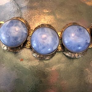 Blue stone and metal vintage unique bracelet cool
